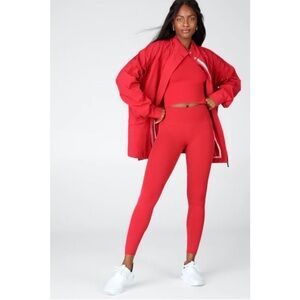 Madelaine Petsch X Fabletics Giana Jacket II Oversized in Persimmon Red